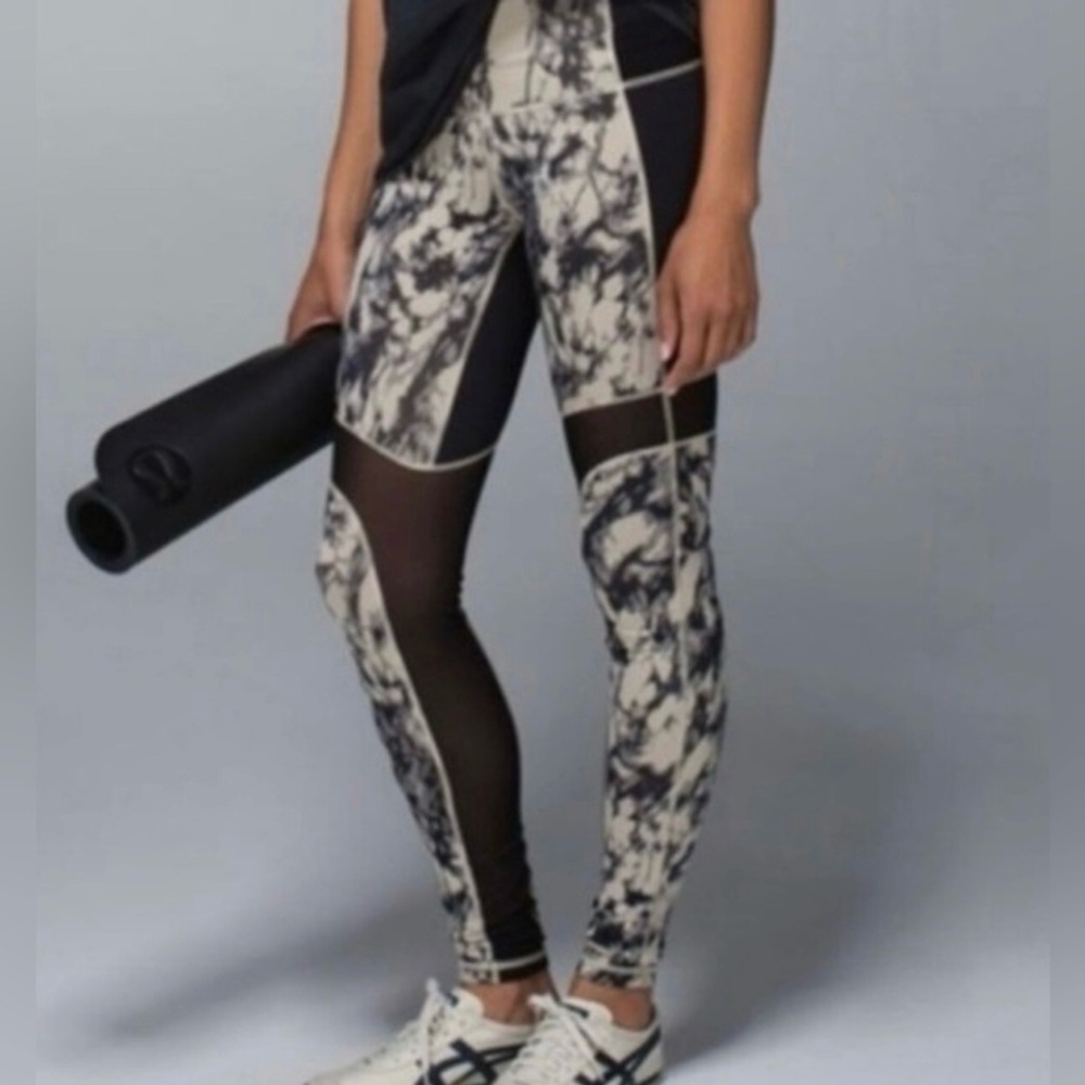 Lululemon Breathe Easy Pant Granite Black Mohave Tan Leggings Sz 6